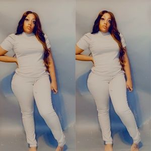 2 piece beige color set